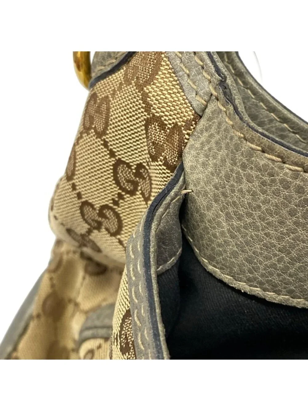 Gucci Shoulder Bag Horsebit New Pelham Light Brown Khaki Leather